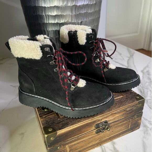 Madden Girl Kymber Black Faux Suede Boots in Black - Picture 1 of 12